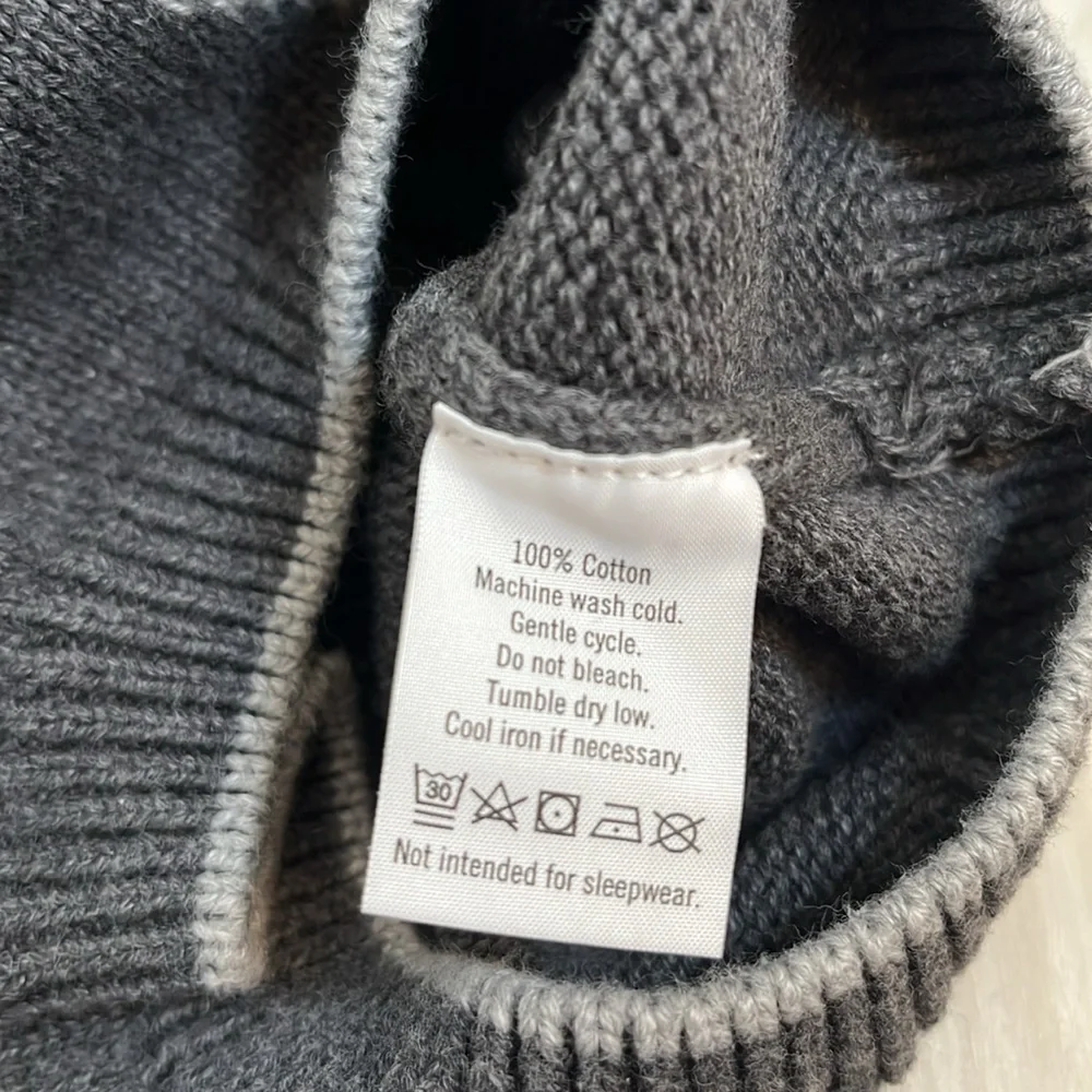 Janie and Jack Grey Moose Cotton Sweater Vest